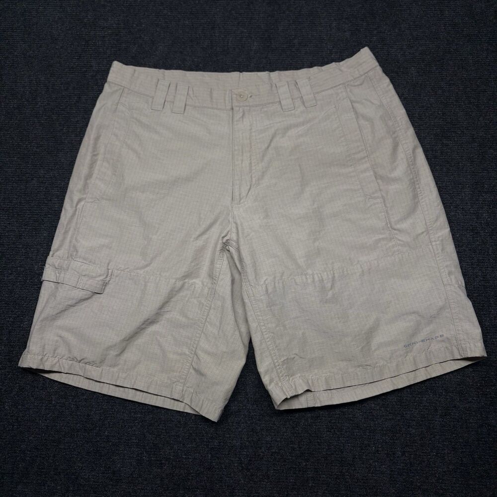 Columbia PFG Shorts Men's 36 Tan Cargo Ripstop Omni-Shade Fishing Hiking